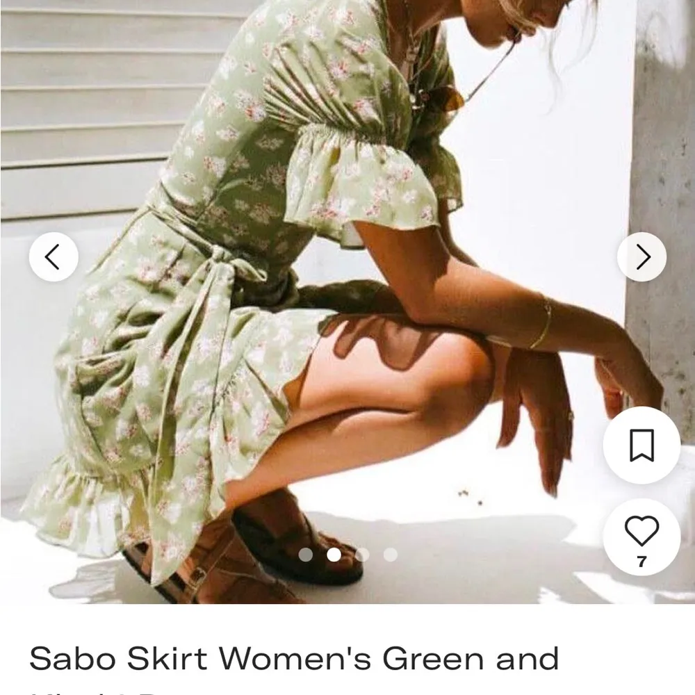 Sabo skirt khalia sage green floral wrap dress - Image 4