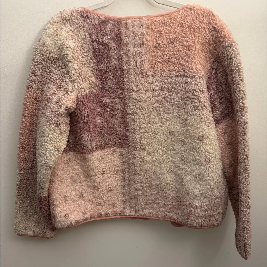 Lucky Brand Patchwork Sherpa Jacket Button Front Quilted Trim – L - MSRP $169 - Image 2