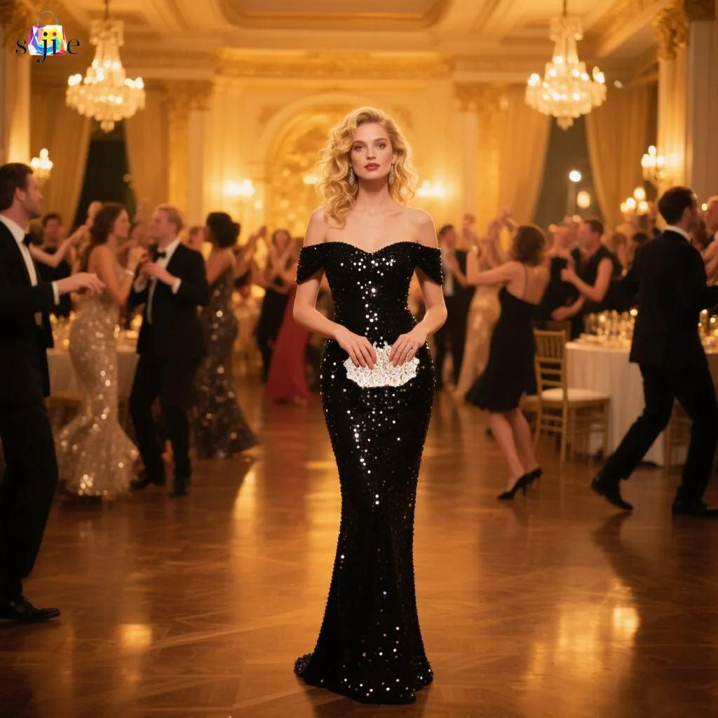 ⚡ Women's Rhinestone Sparkly Handmade Glitter Diamond Flower Gold Clutch Bag - Image 2