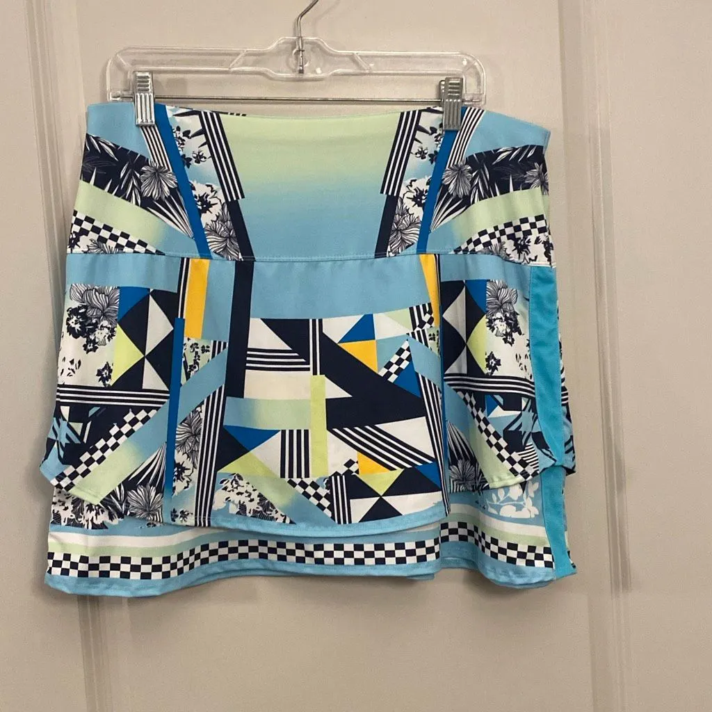 Lucky in Love Urbana flip skort in cool blue color scheme size extra large - Image 9