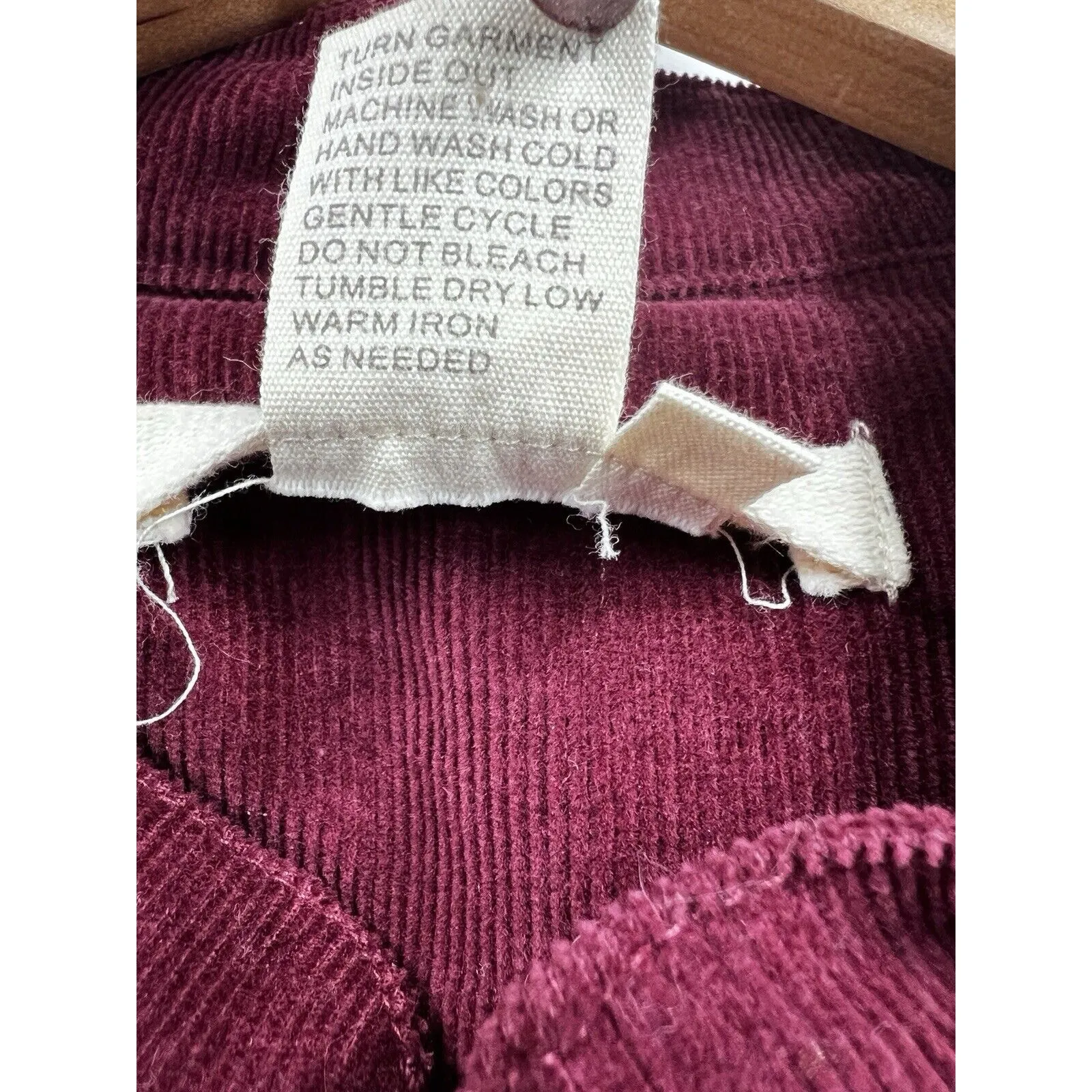 Sandro Womens Ruffle Corduroy Jacket Sz M Red Burgundy Zip Mock‎ Neck Y2K - Image 5