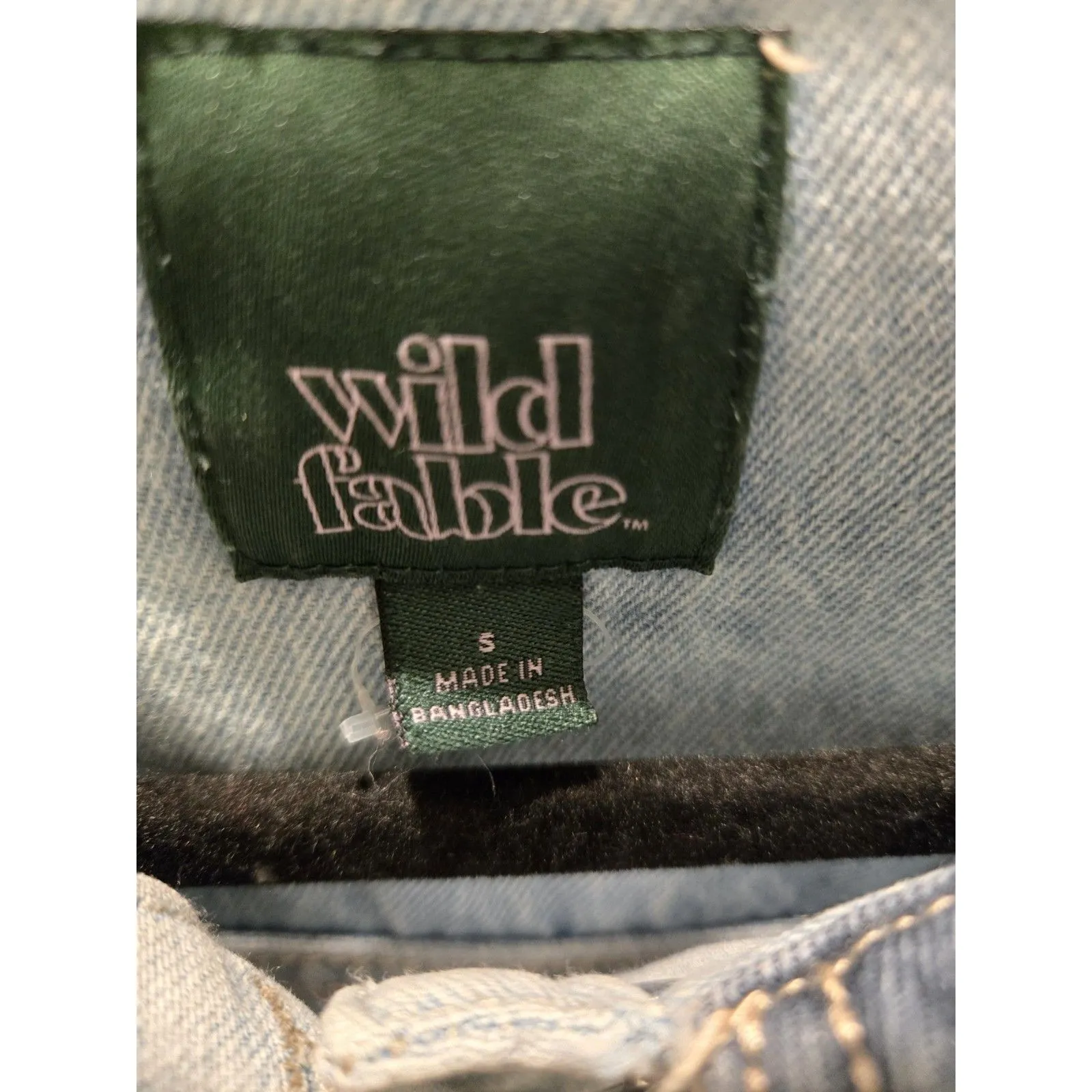 ​Wild Fable S Patchwork Denim Jacket Cropped Two-Tone Light Dark Wash Y2K - Image 6
