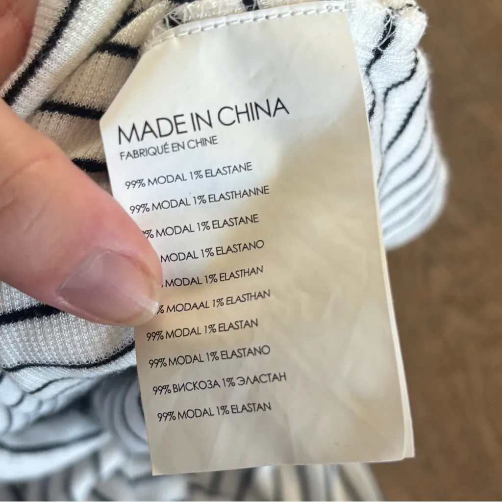 club monaco black white striped bodycon midi dress - Image 6