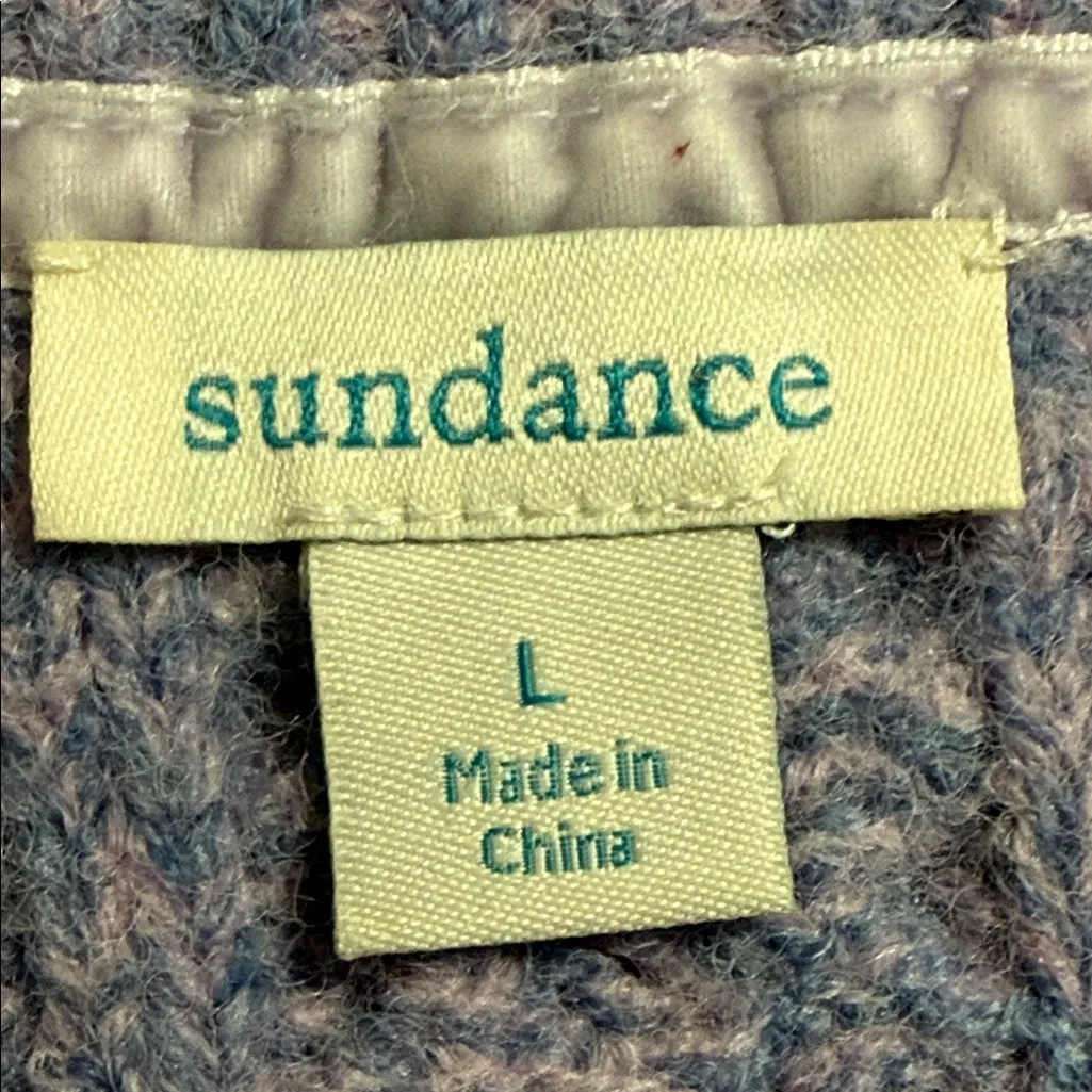 Sundance size large purple sycamore quarter zip cable knit long sleeve sweater - Image 8