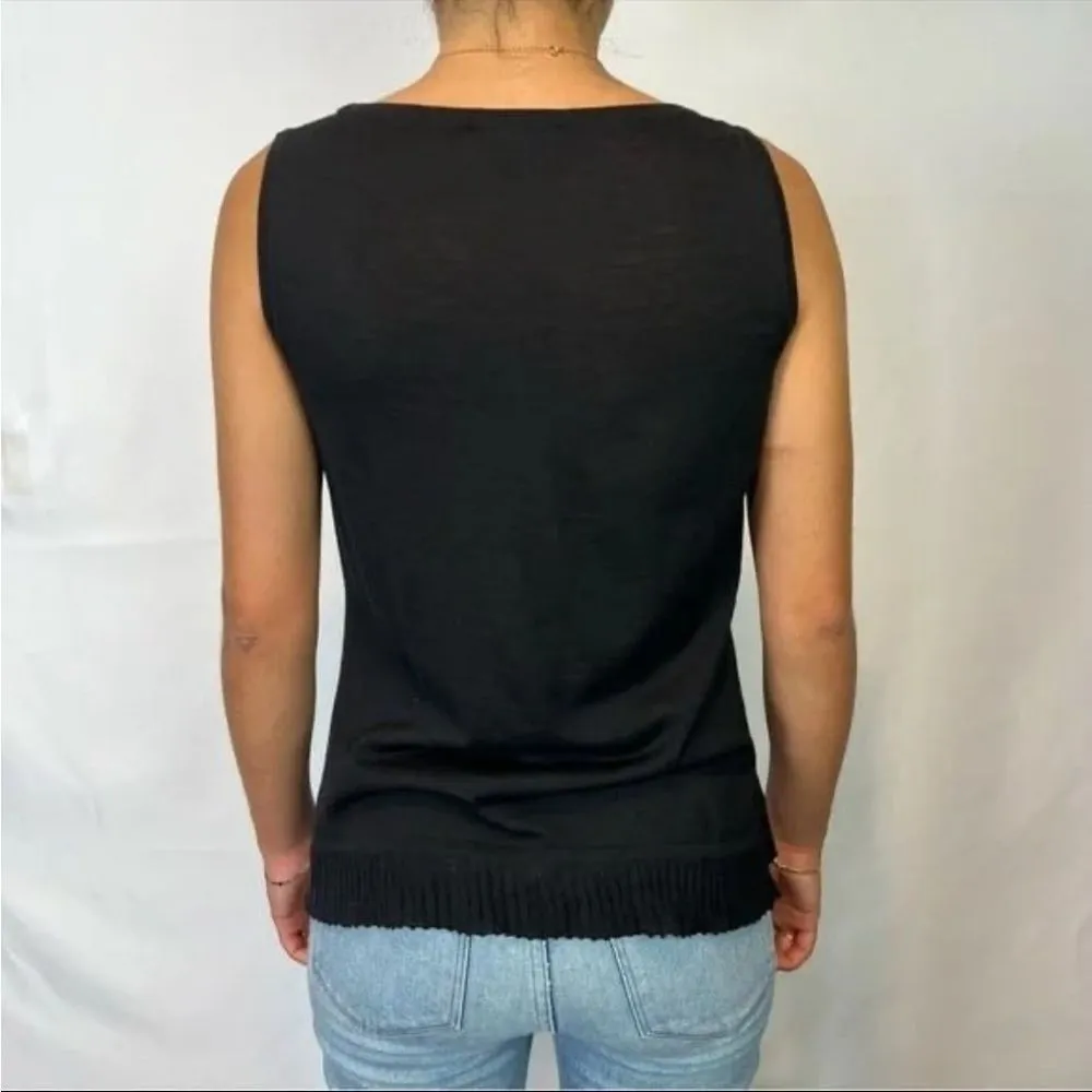 St. John  black wool sleeveless top S - Image 5