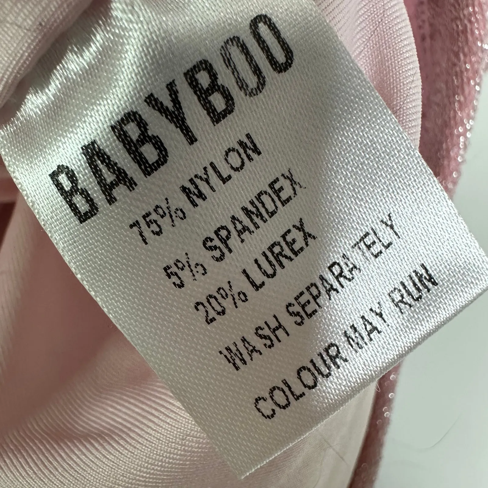 Babyboo Tati Shimmer Blush Pink Ruched Laceup Open Back Sparkle Mini Dress Small - Image 9