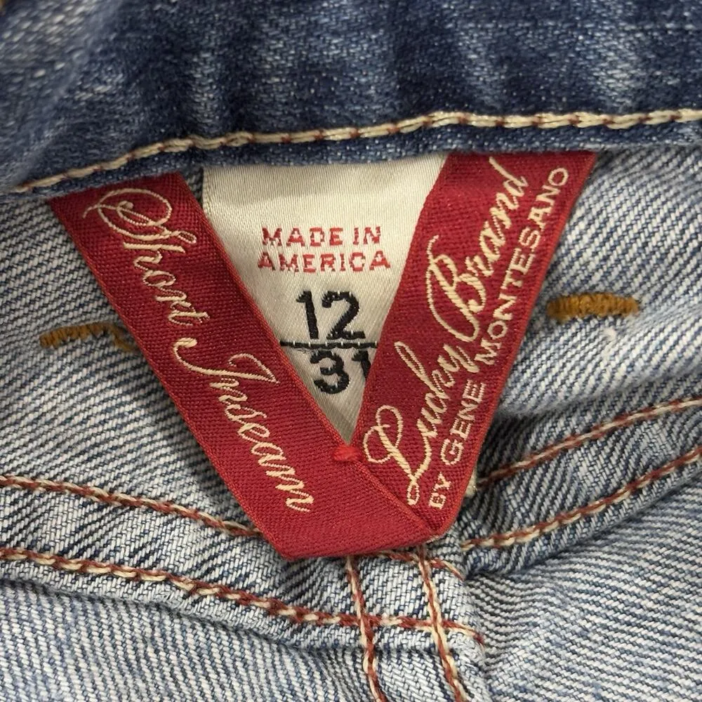 Vintage 90s Lucky Brand Size 31 Blue Denim Low Rise Bootcut Wide Leg Jeans - USA - Image 3