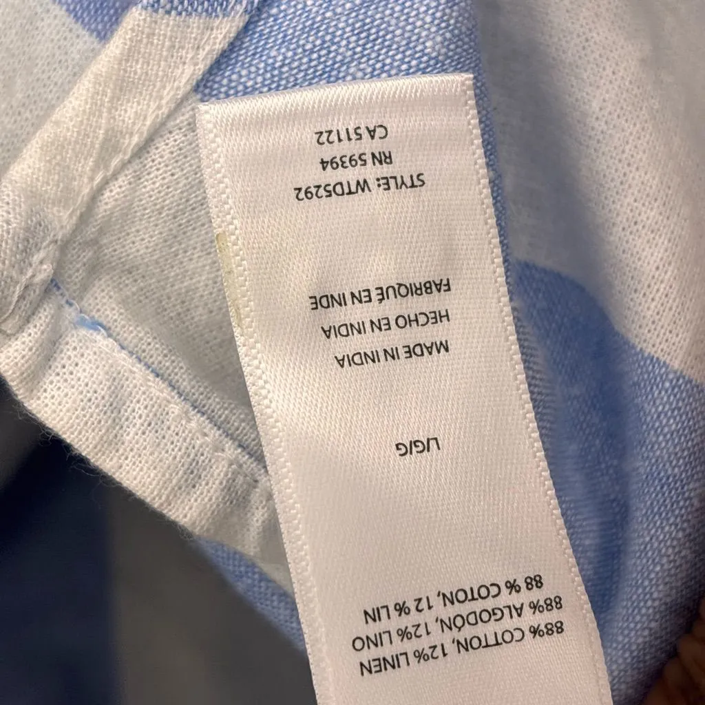 Blue and White Striped Beach Lunch Lounge Dress Size L - Image 8