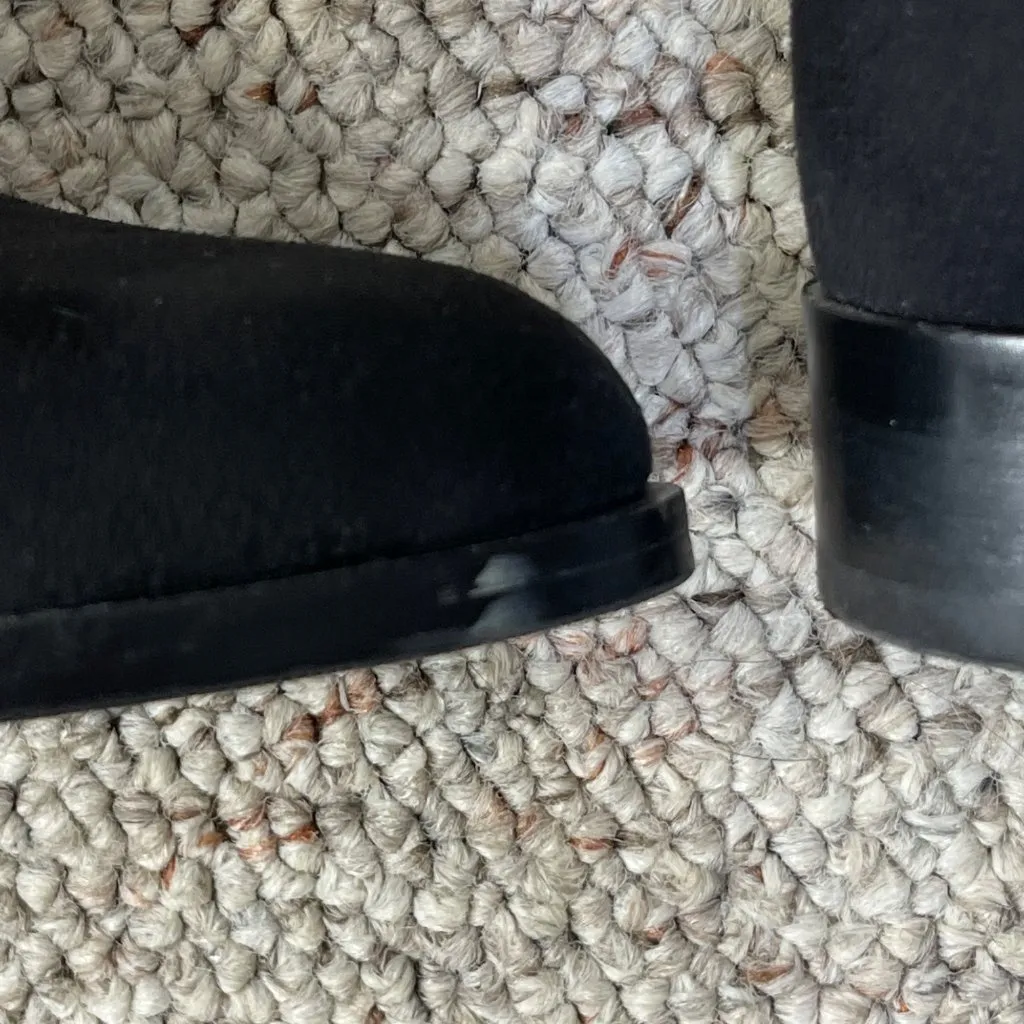 Ann Taylor OTK Carlene Boot Black Flat Suede Size 8 Almond Toe - Image 8