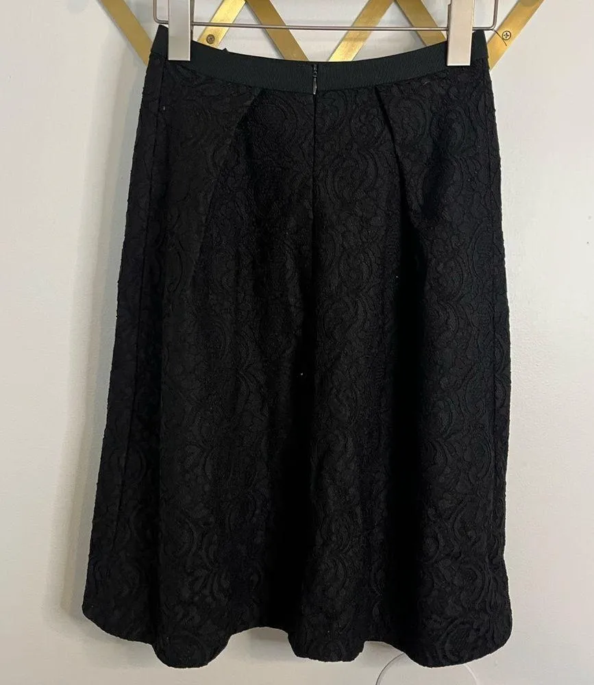 Zara Black Lace A Line Skirt Small - Image 4