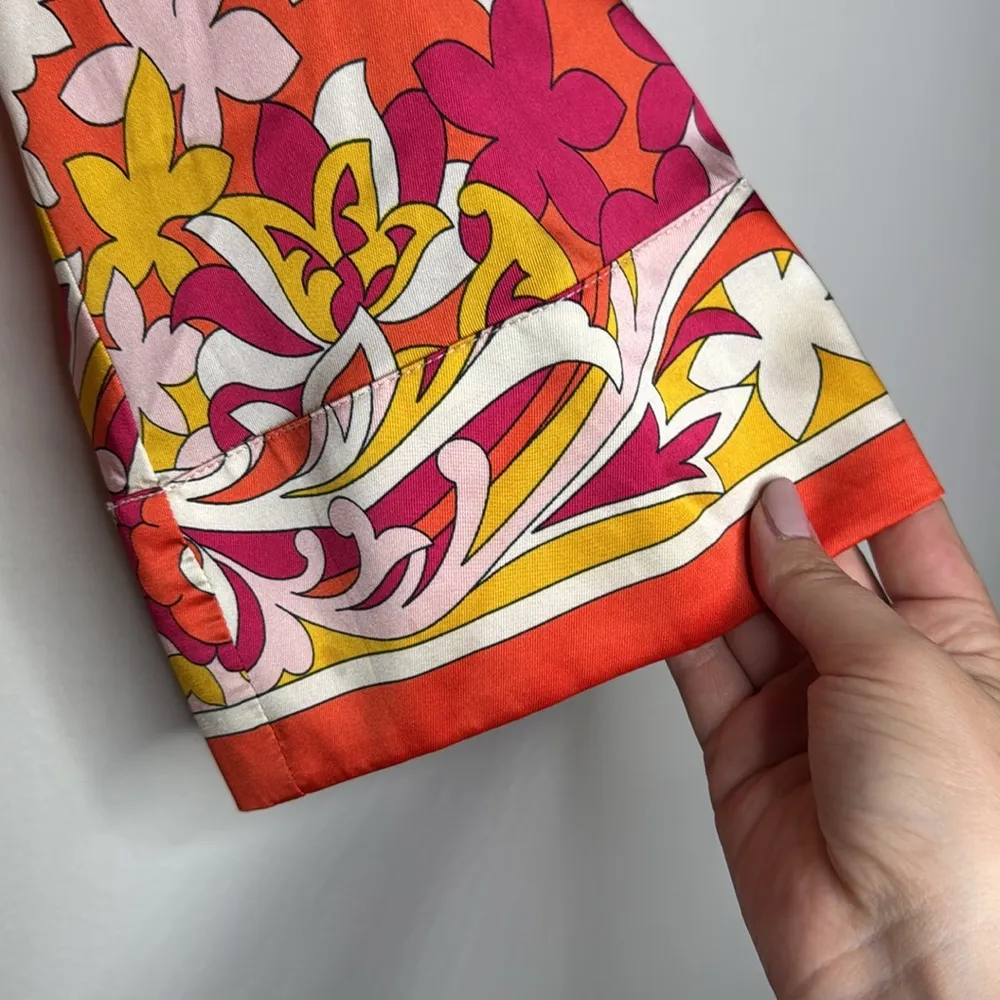 Zara Women’s Scroll Scarf Waist Tie Shirt Paisley Floral Print Multicolor Size S - Image 7