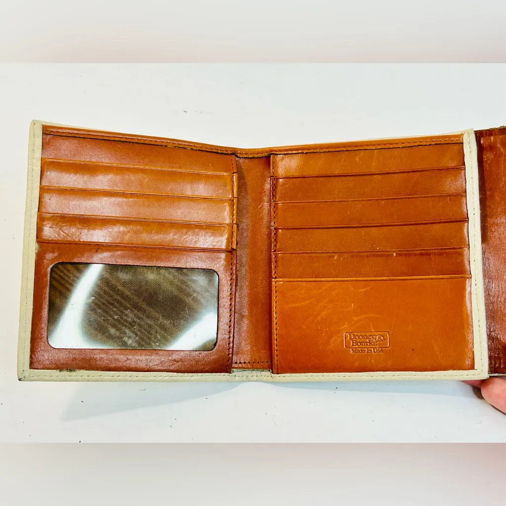 Dooney & Bourke Vintage Wallet, Bone All Weather Leather, British Tan, Kisslock - Image 12