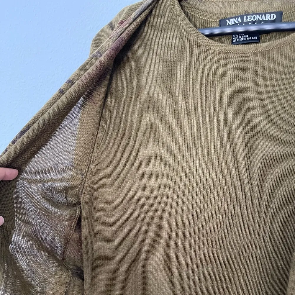 Nina Leonard vintage 80’s built in blazer wool blend knit dress L - Image 8