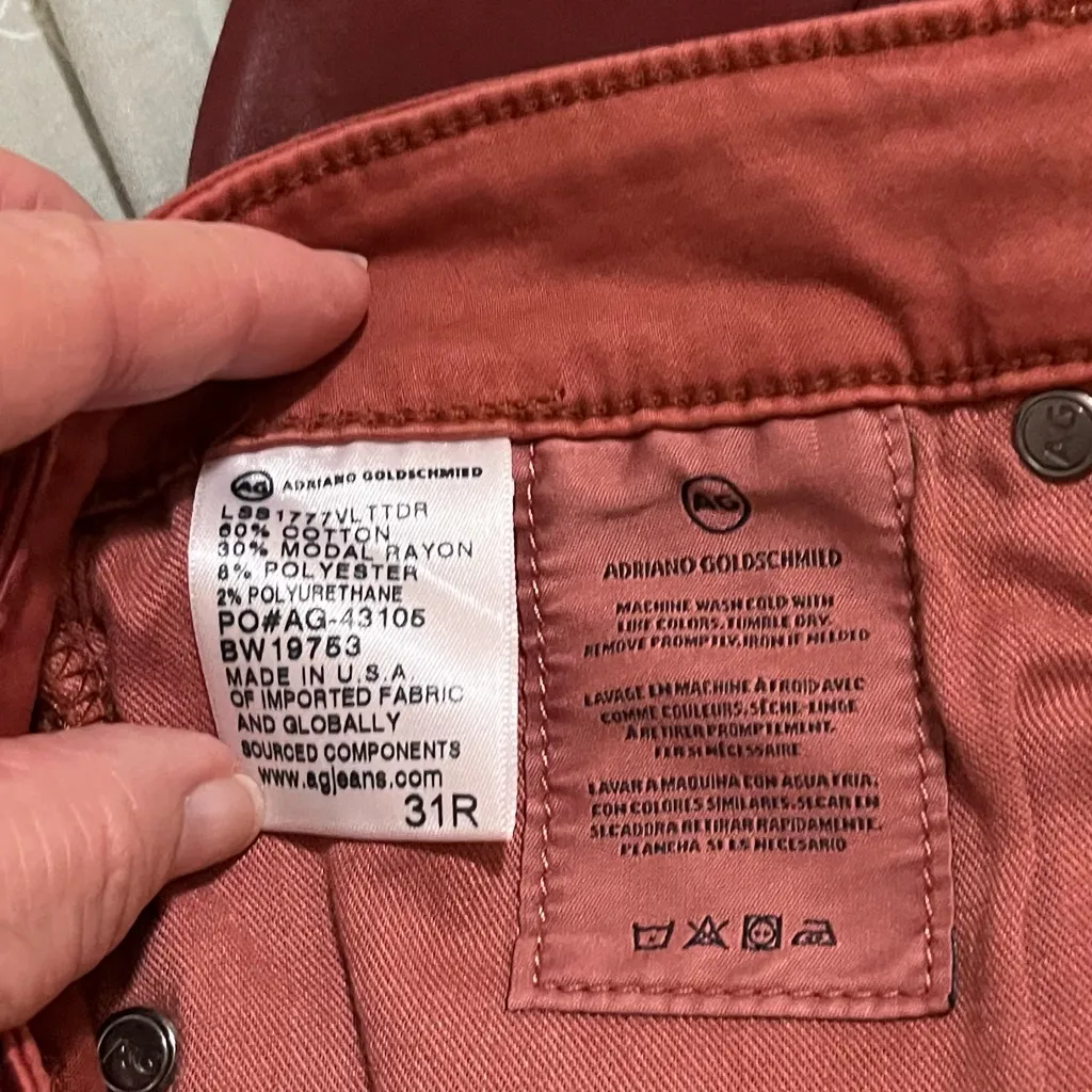 AG Farrah Red Coated Skinny Jeans - Image 8