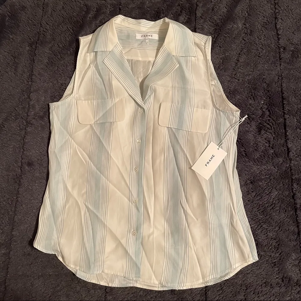 Frame Denim True Sleeveless Silk Top - Image 4