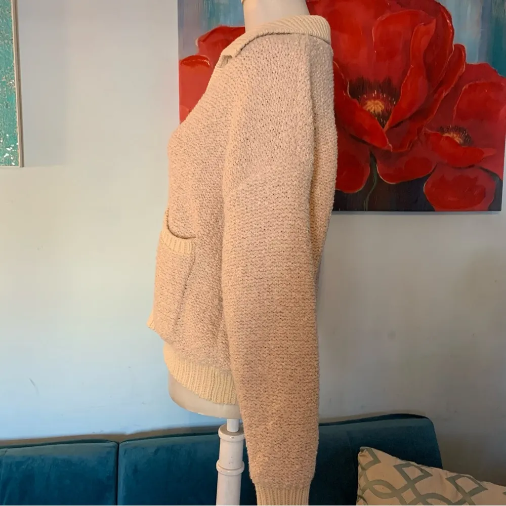 Altar'd State Sherpa Sweater Womens Small S Cream Chunky - Image 3