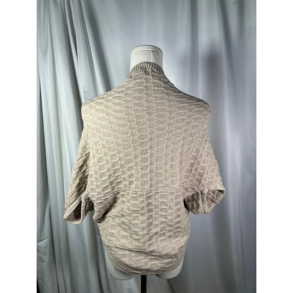 Fenn Wright Manson Beige Knit Cardigan Shrug Sweater Shawl Women's Size L New - Image 5