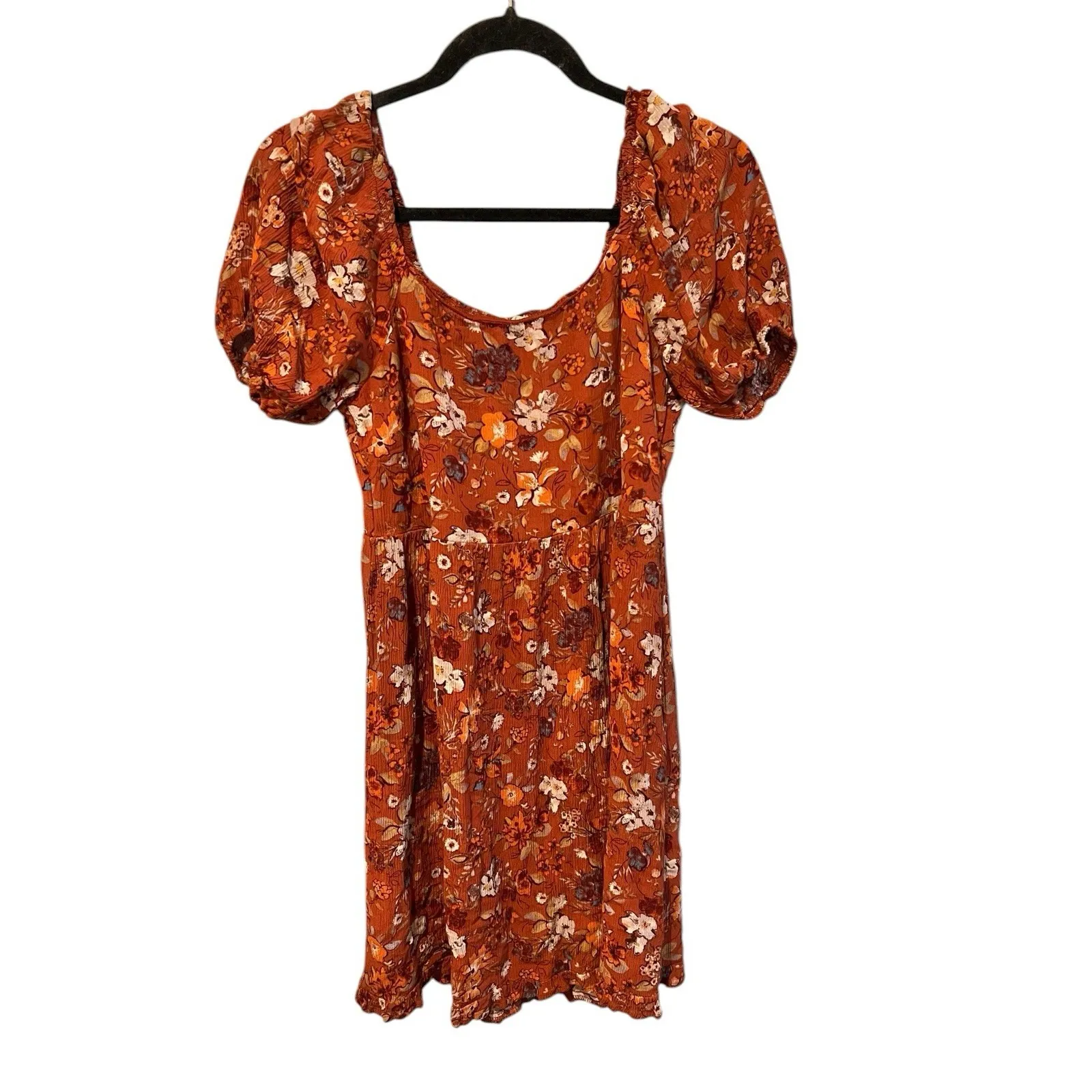 Live To Be‎ Spoiled Women's Medium Rust Floral Print Off Shoulder Dress - Image 2