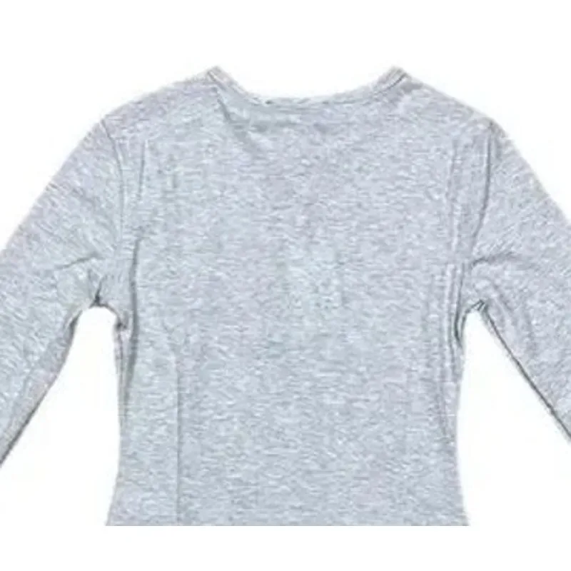 NWT Weworewhat Longsleeve Crewneck Henley Bodysuit Buttons XS Heather Grey #3550 - Image 7