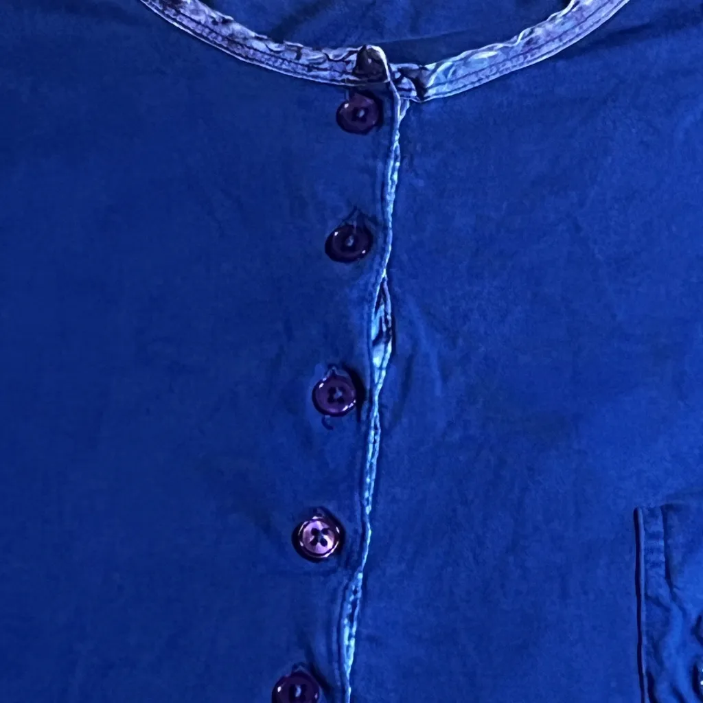 Victoria’s Secret Gold Label Vintage 80s Embroidered Blue‎ Nightgown Size Large - Image 3