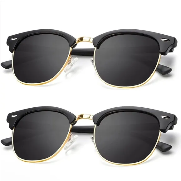 Black Polarized Sunglasses, Unisex Sun Glasses for Driving UV Protection EUC - Image 2