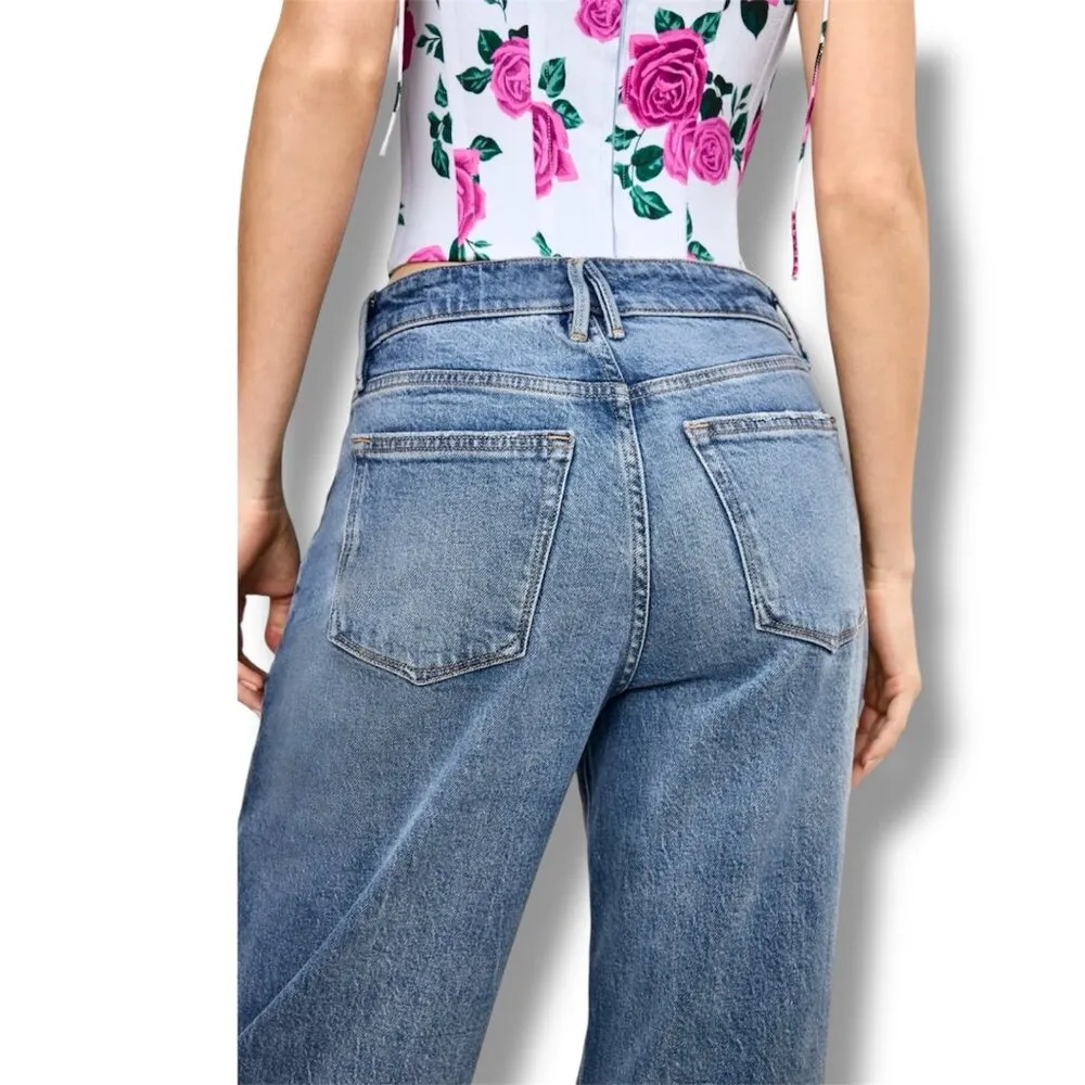 New Good American Good Ease Relaxed Jeans Size 16 Indigo‎ $169 Wide-Leg Normcore - Image 3