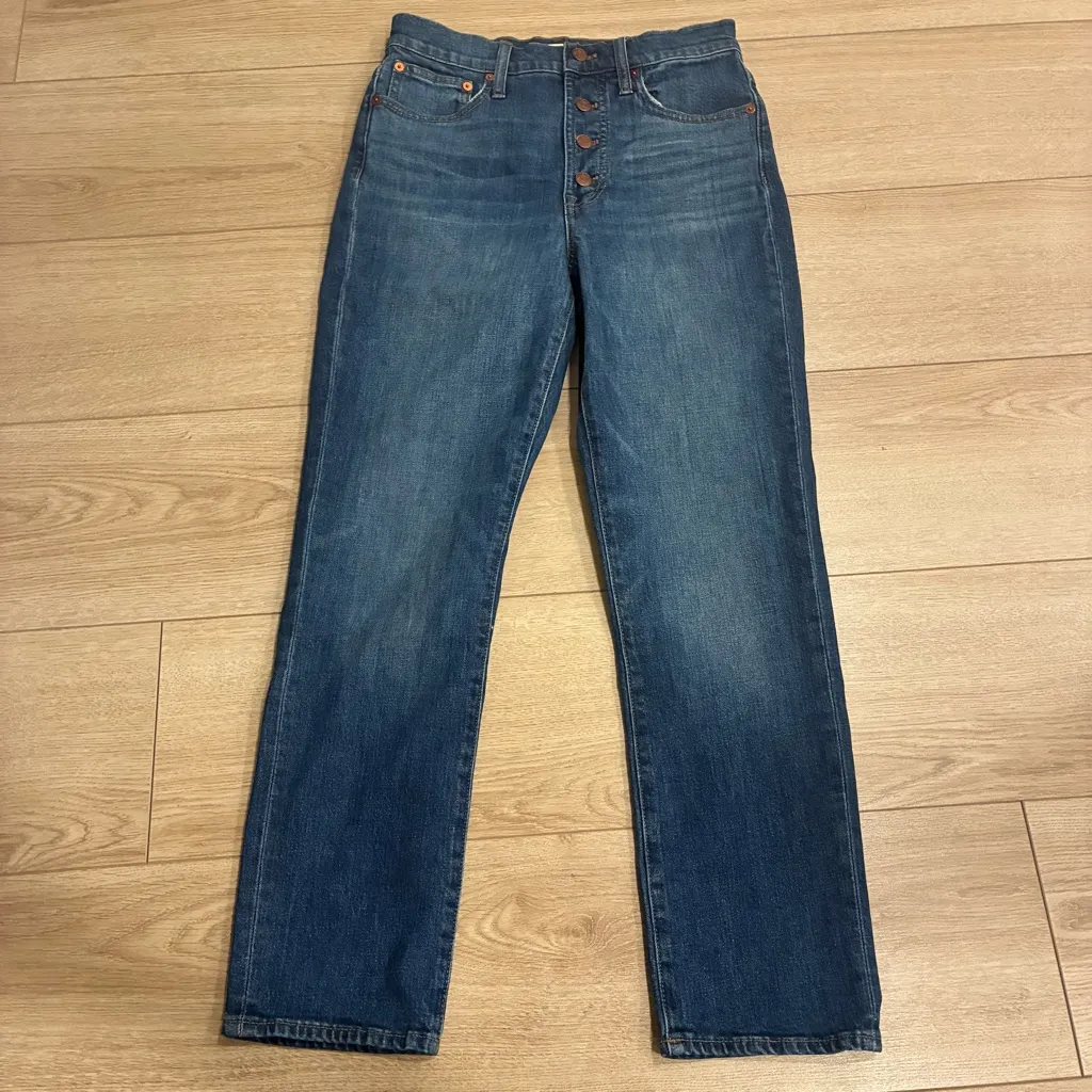 NWT Madewell Women’s Perfect Vintage Jean Barnstable Wash Button Front Size 26 - Image 2