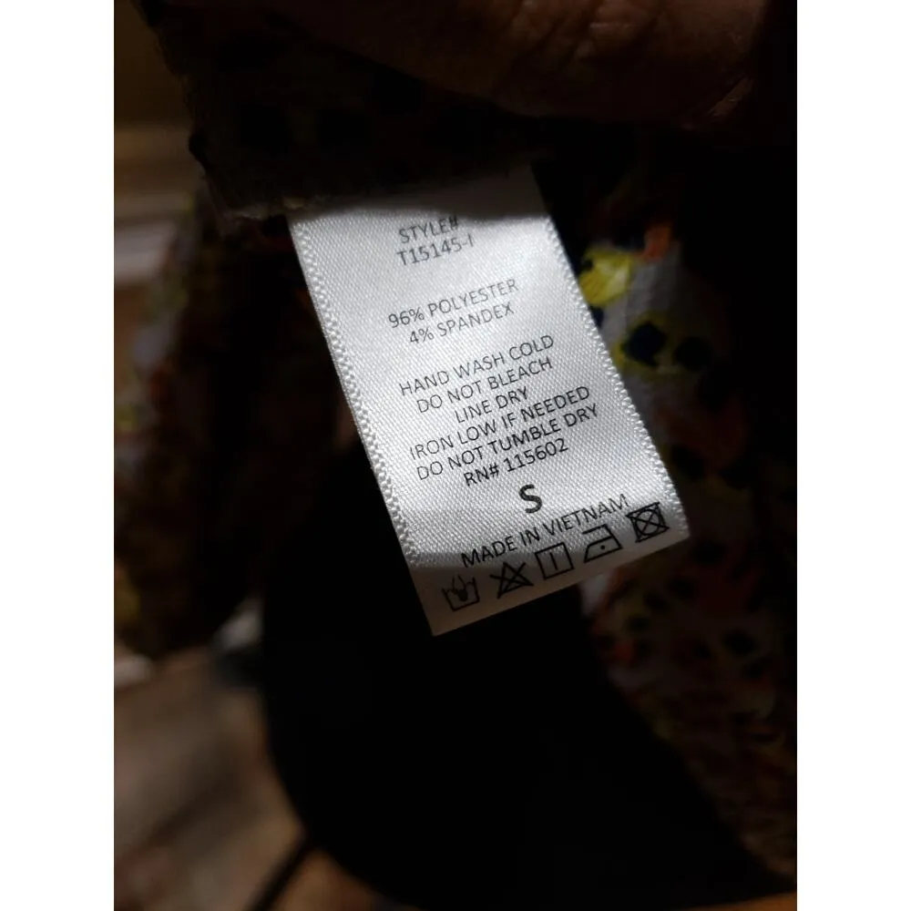 Lush Blouse Women Small Multicolor Leopard Wrap Front Long Sleeve V Neck Top - Image 11