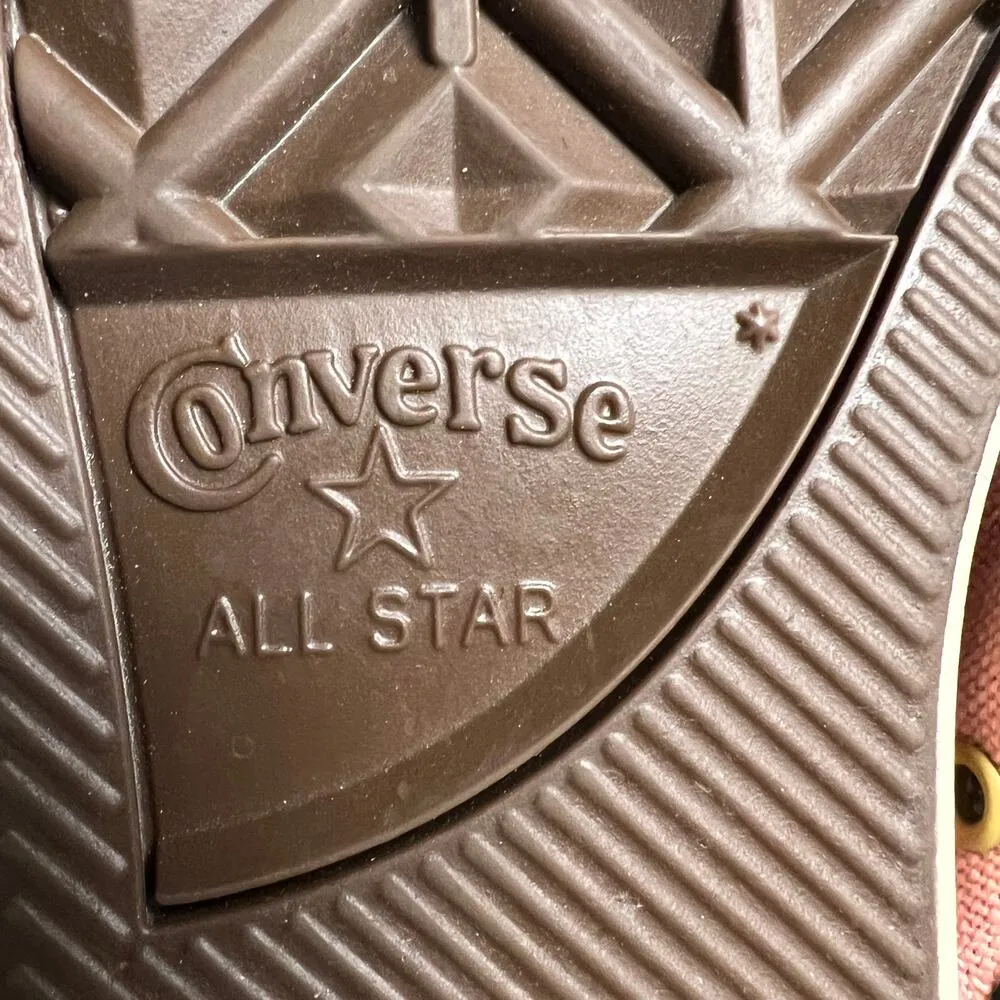 Converse All Star Pink Canvas Chuck Taylor Shoes Fur Tongue Padded Heel Size 7 - Image 7