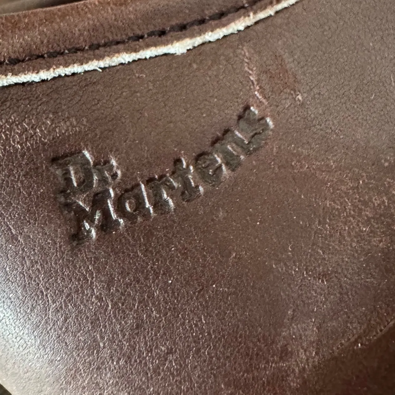 Vintage Dr. Martens UK sz4 Chunky Brown Lace Up Platform Loafer Made In England - Image 9