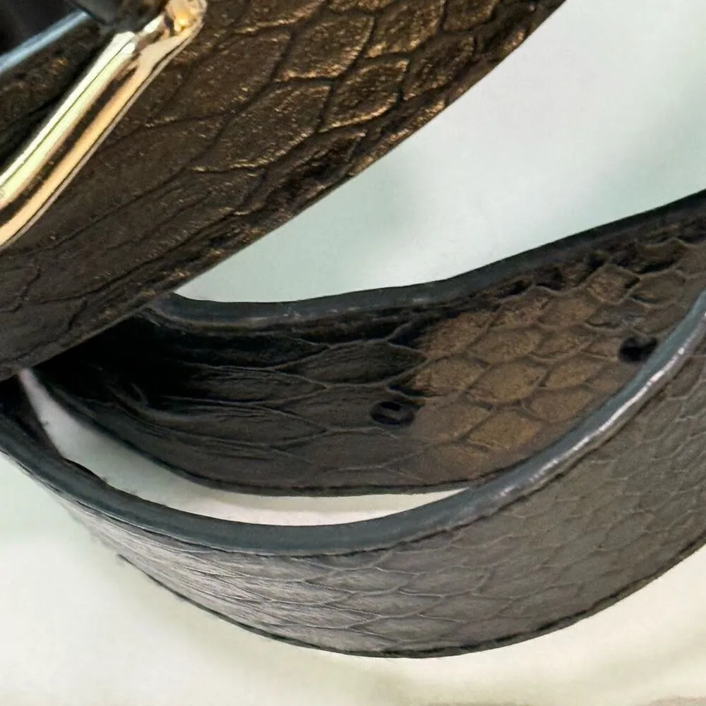 H&M women’s vinyl black snake print belt size small - Image 2