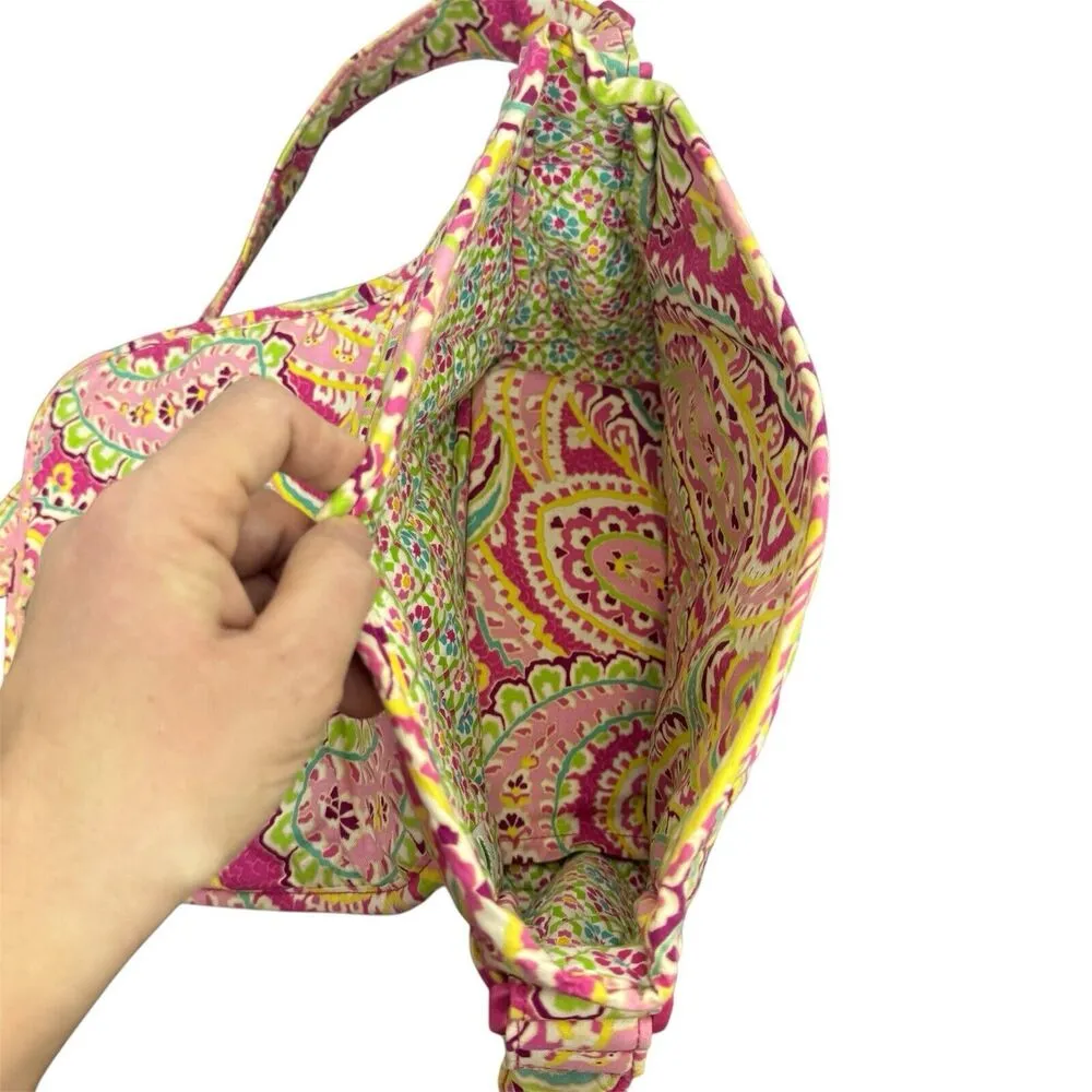 Vera Bradley Retired Capri Melon Quilted Crossbody Bag Tote Multicolor Paisley - Image 4