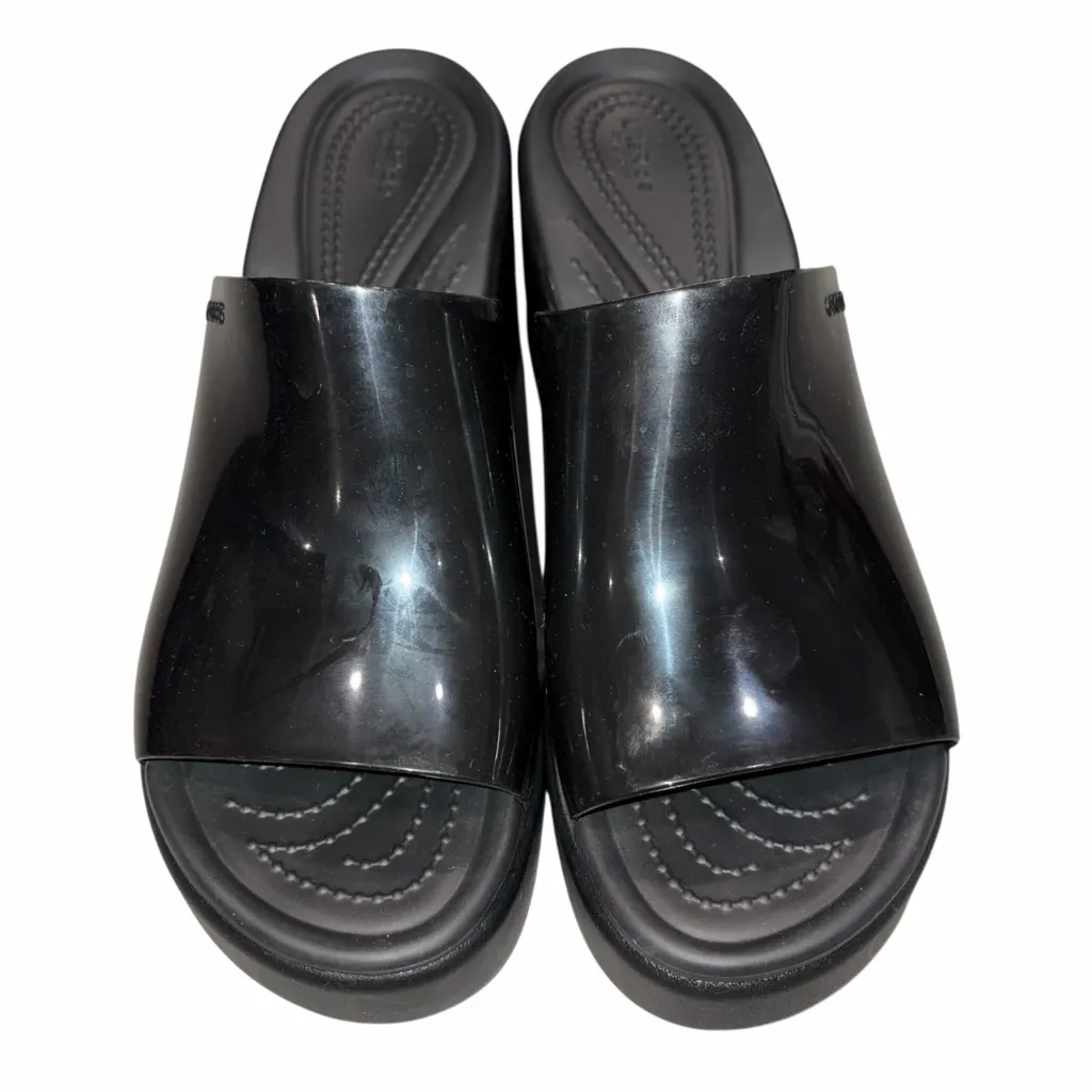 NEW Crocs Black Brooklyn Chunky Platform Slide Sandal Shoes size 9 - Image 2