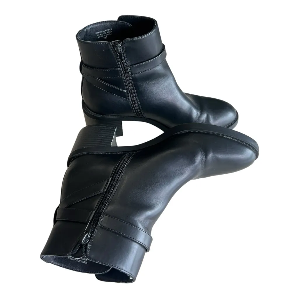 Loft Black Ankle Leather Boots Size 8M - Image 7