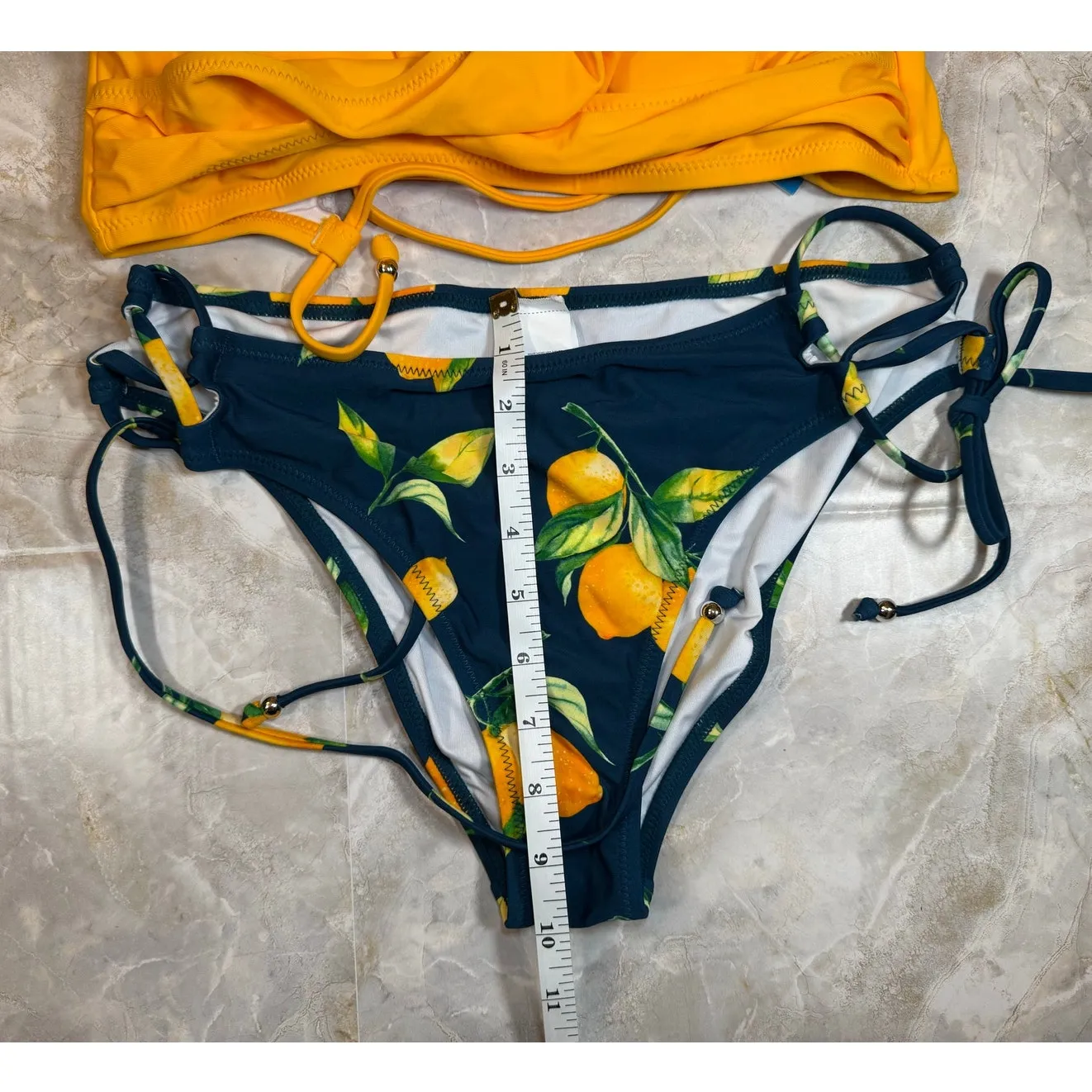NWT Cupshe Lemon & Sunshine Bikini Sz Medium - Image 5