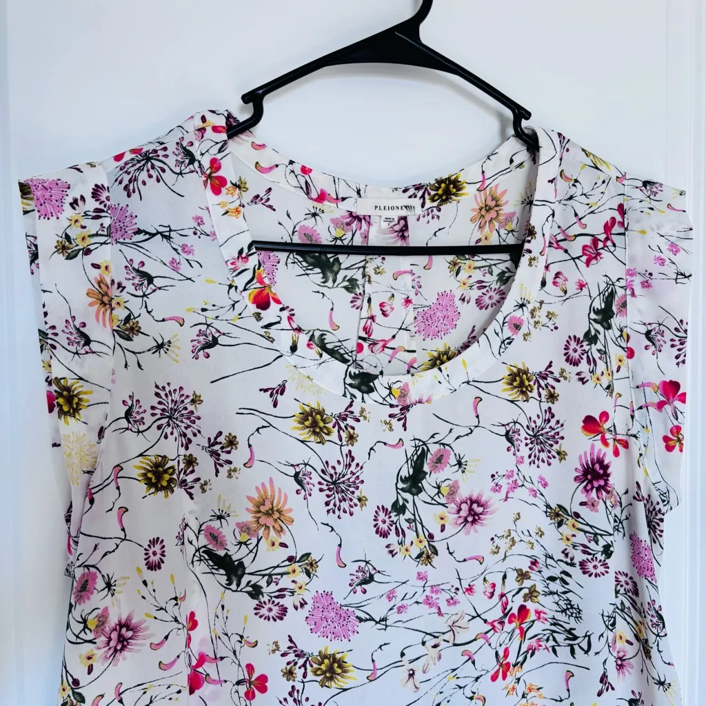 NORDSTORM Pleione size large cap sleeve floral wildflower print blouse - Image 4