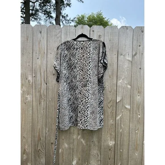 SEDUCTIVE‎ WEAR by Cenima etoile Animal Print Robe Size Small Sheer Sexy Lace - Image 8