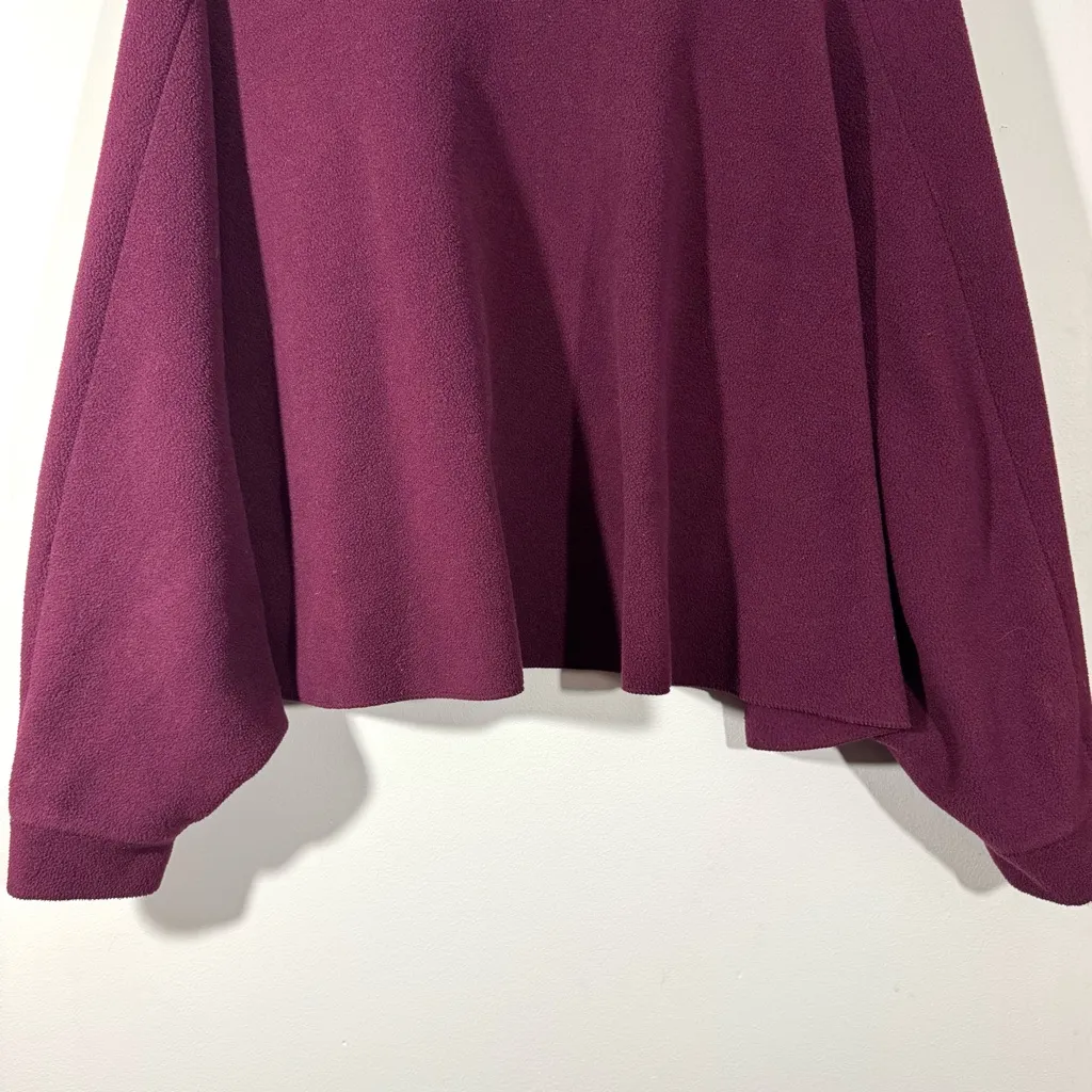 Vermont Country Store Maroon Plum Dolman Sleeved Open Front Poncho Shrug OS Purple Size undefined - Image 7