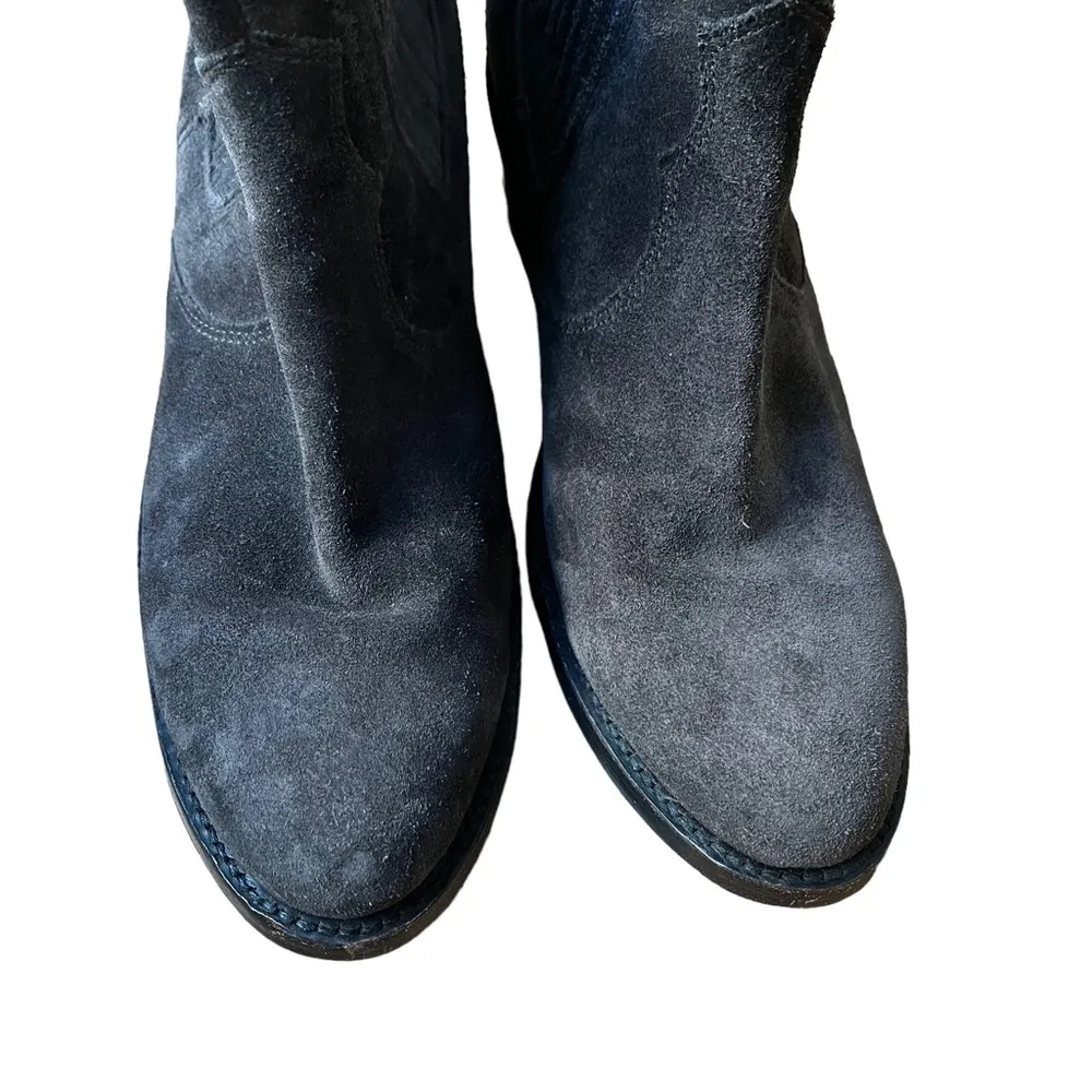 Frye Diana Pull On Chelsea Grey Suede Western Boots - Image 6