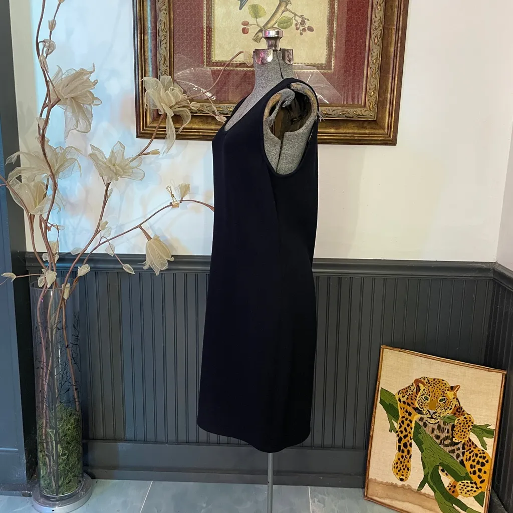 Vintage St. John Marie Gray LBD Knit Sleeves Scoop Neck Dress - Sz 10 🧡🎀 - Image 4