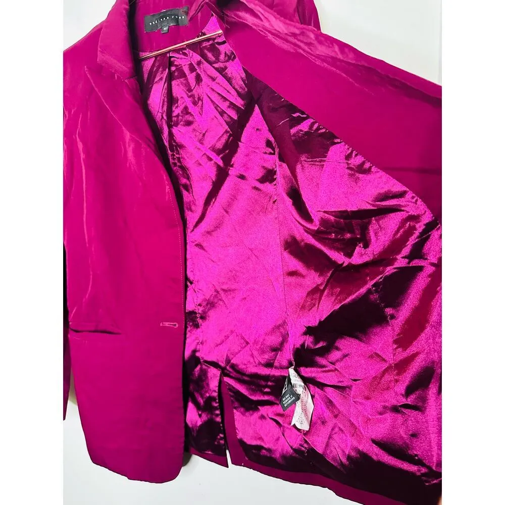 ENDLESS ROSE Purple Crepe Front Button Closure Jacket Blazer Size Extra Small - Image 9