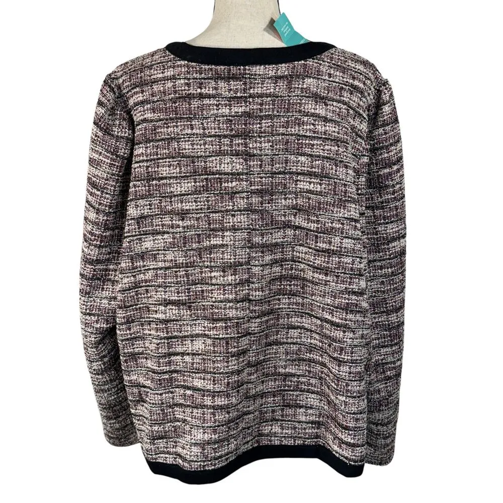 Maurices 2X-Large Blazer Jacket Button-Up V-Neck Long Puff Sleeves Pockets Multi - Image 5