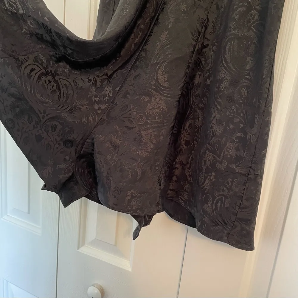 Vtg Y2K Delicates Bodysuit Romper Dress Sz Small Black Lace Trim - Image 9