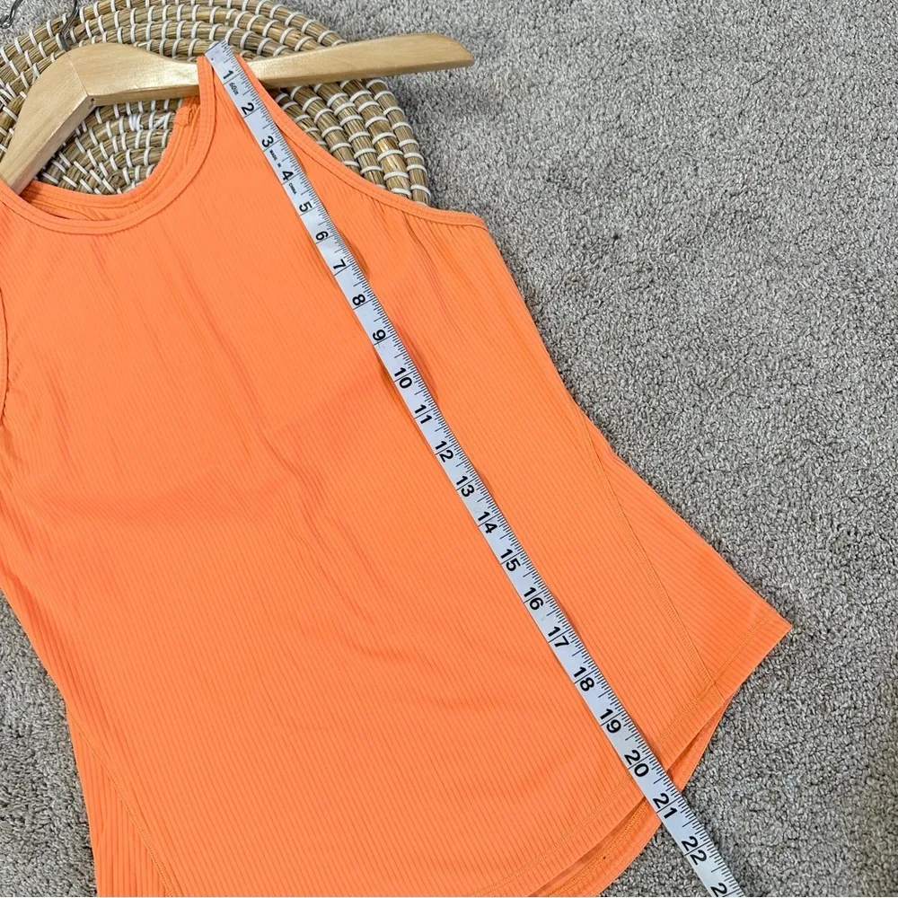 Lululemon Women’s Base Pace Ribbed Tank Top Running in Orange Soda Size 2 - Image 10