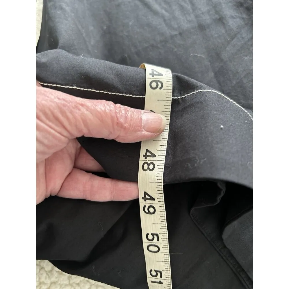 Madewell Jinni Dress Short Puff Sleeve Drop Waist Top Stitching Midi Black Sz 2 - Image 12