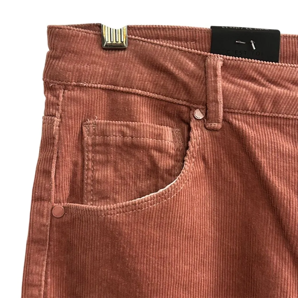 Black Label Women's High Waist Skinny Corduroy Pants Pink Waist 32 Size 13 - Image 4