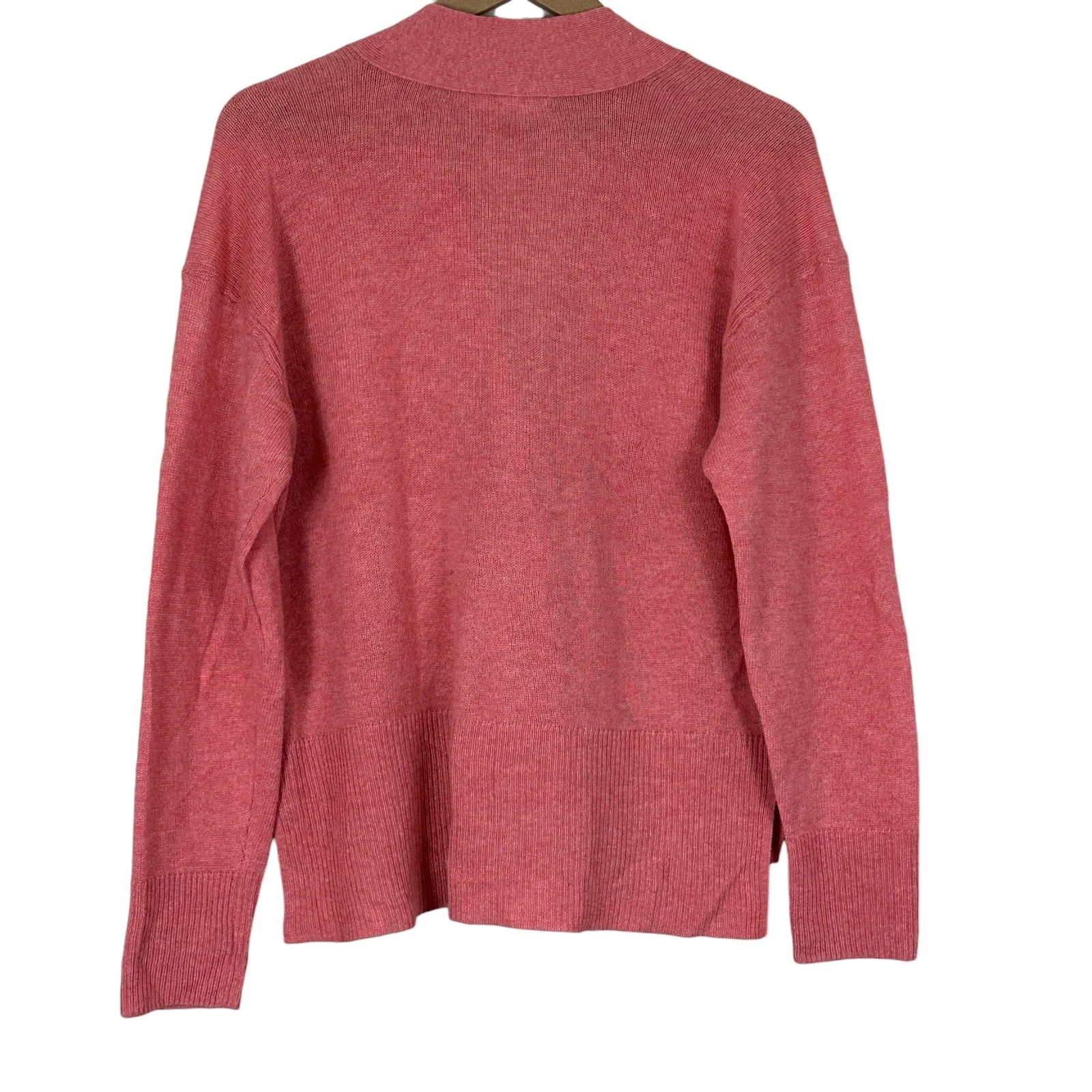 Hannah Rose Button Down Cardigan Womens M Pink Wool Cashmere Minimalist Cozy Size M - Image 4