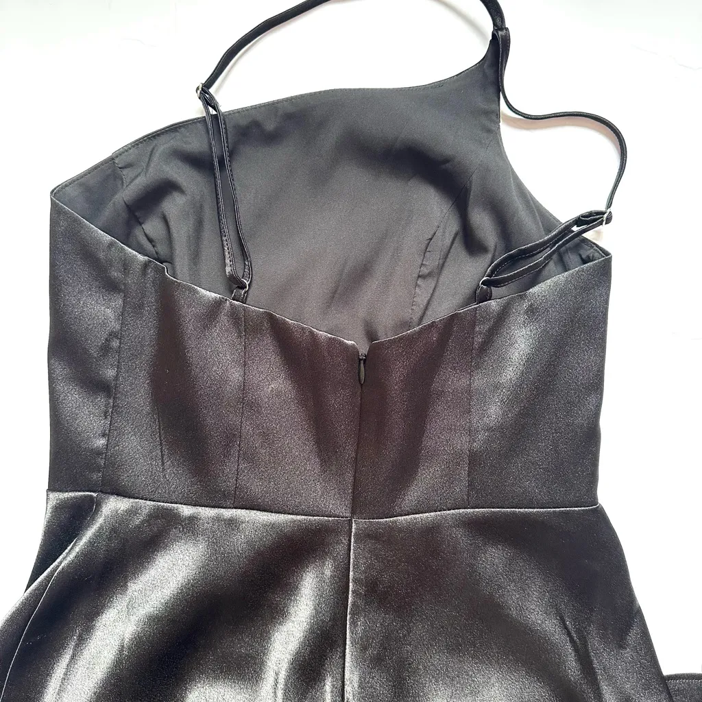 Birdy Grey Kensie Dress Women’s Elegant Shiny Satin Black One-Shoulder Sz Small - Image 7