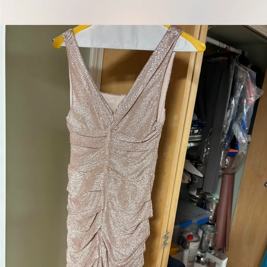 Express Shimmering Champagne Mini Dress - Image 3