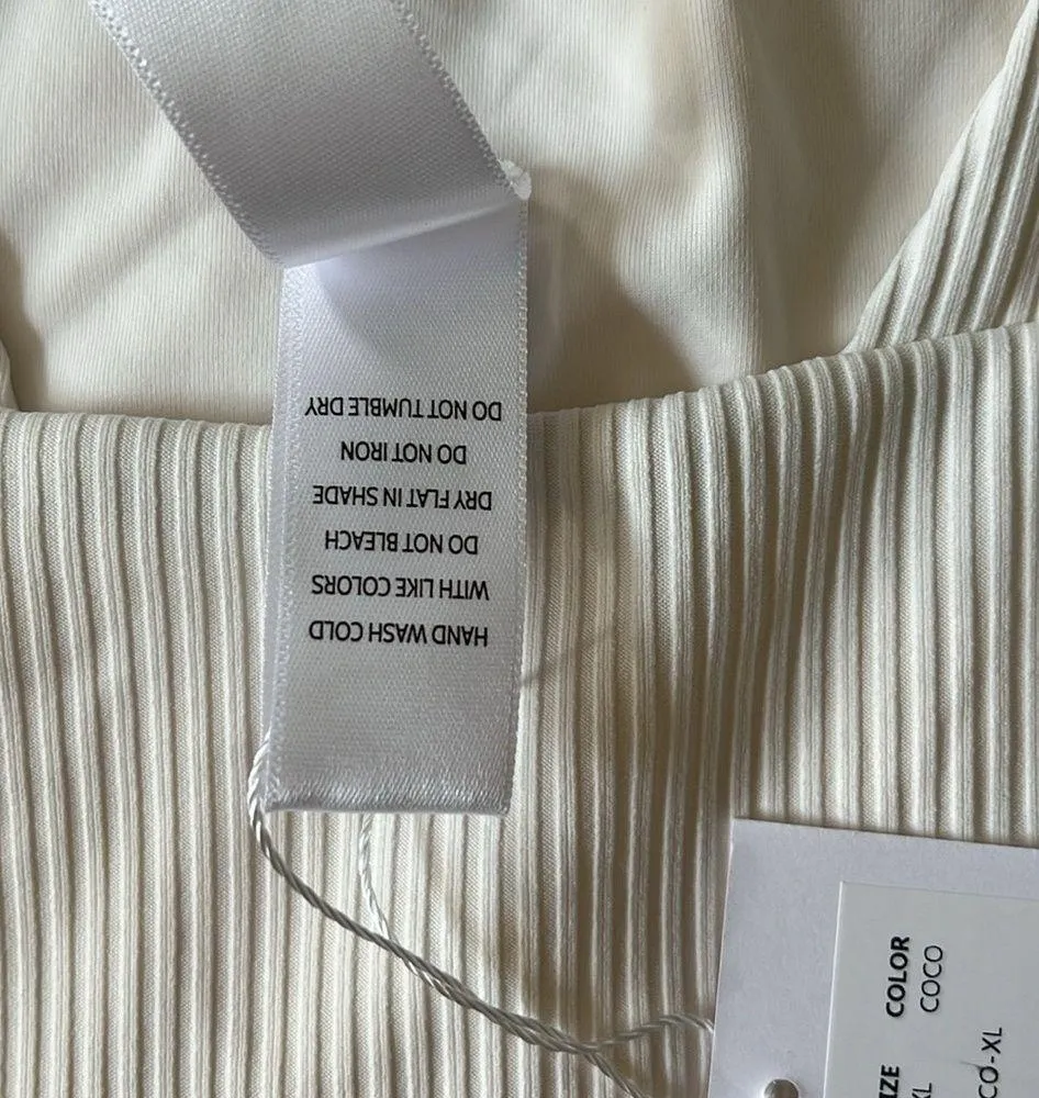 Andie Swim The Asbury Ribbed One Piece Swimsuit Bathing Suit Coconut Size XL Nwt - Image 8